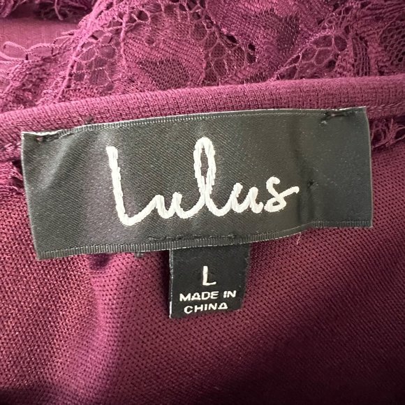 Lulus Felicity Backless Lace Skater Dress Plum Purple size Large - Picture 13 of 16